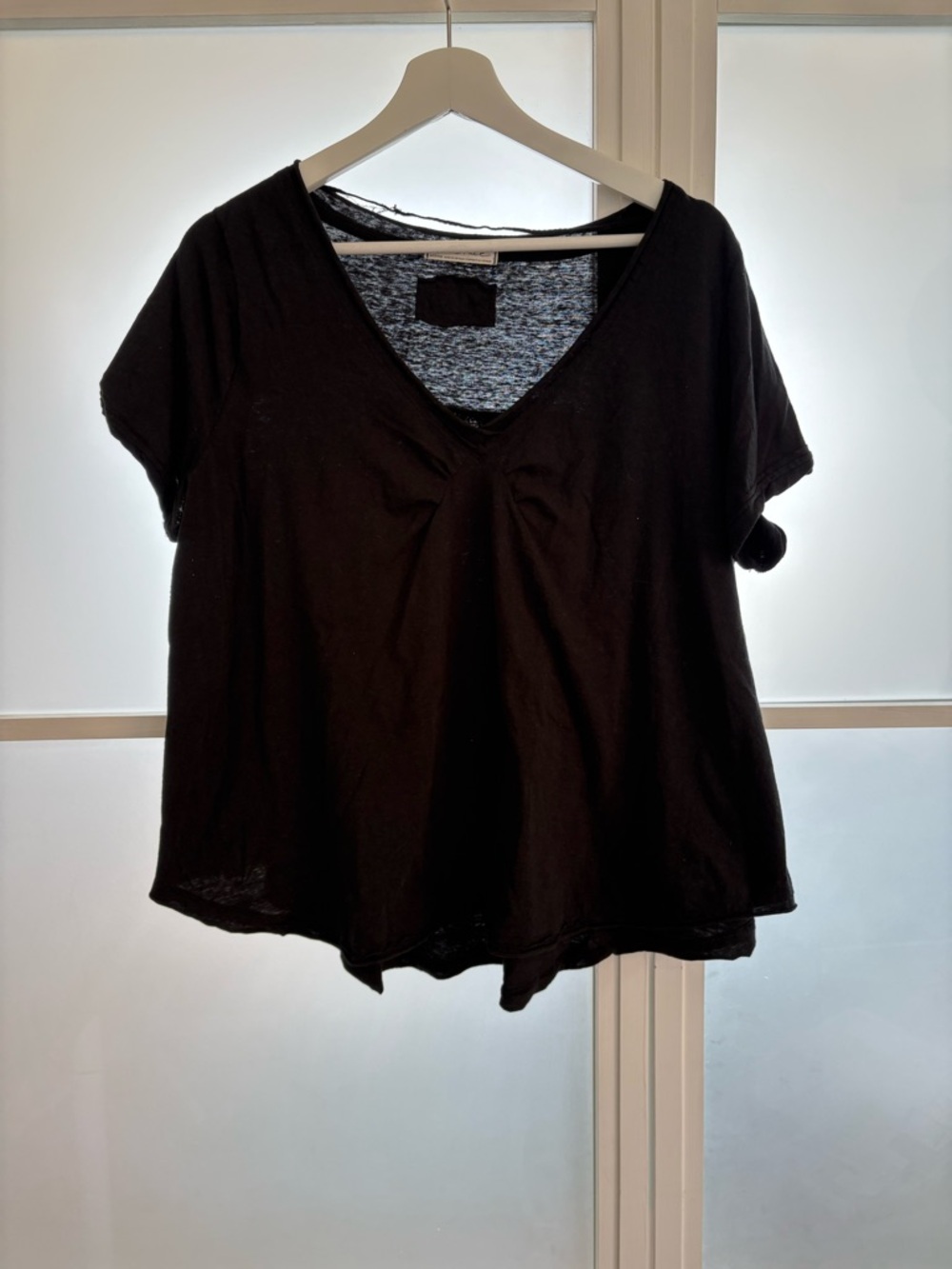 We The Free Black V-Neck Short Sleeve Tee